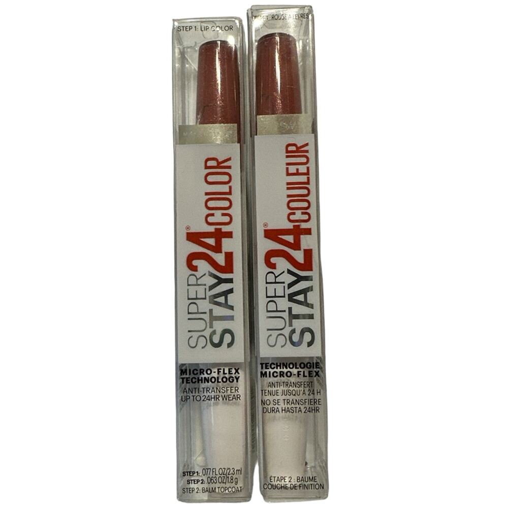 New 2 Maybelline SuperStay 24 2-Step Liquid Lipstick 045 Wear On‎ Wildberry